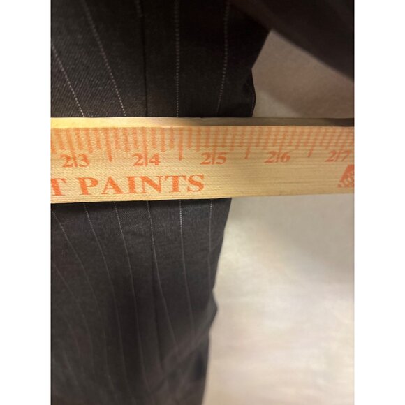 Mens Gray Pinstripe Suit Jacket Two-Button Classic Fit Formal Wear - Picture 5 of 15